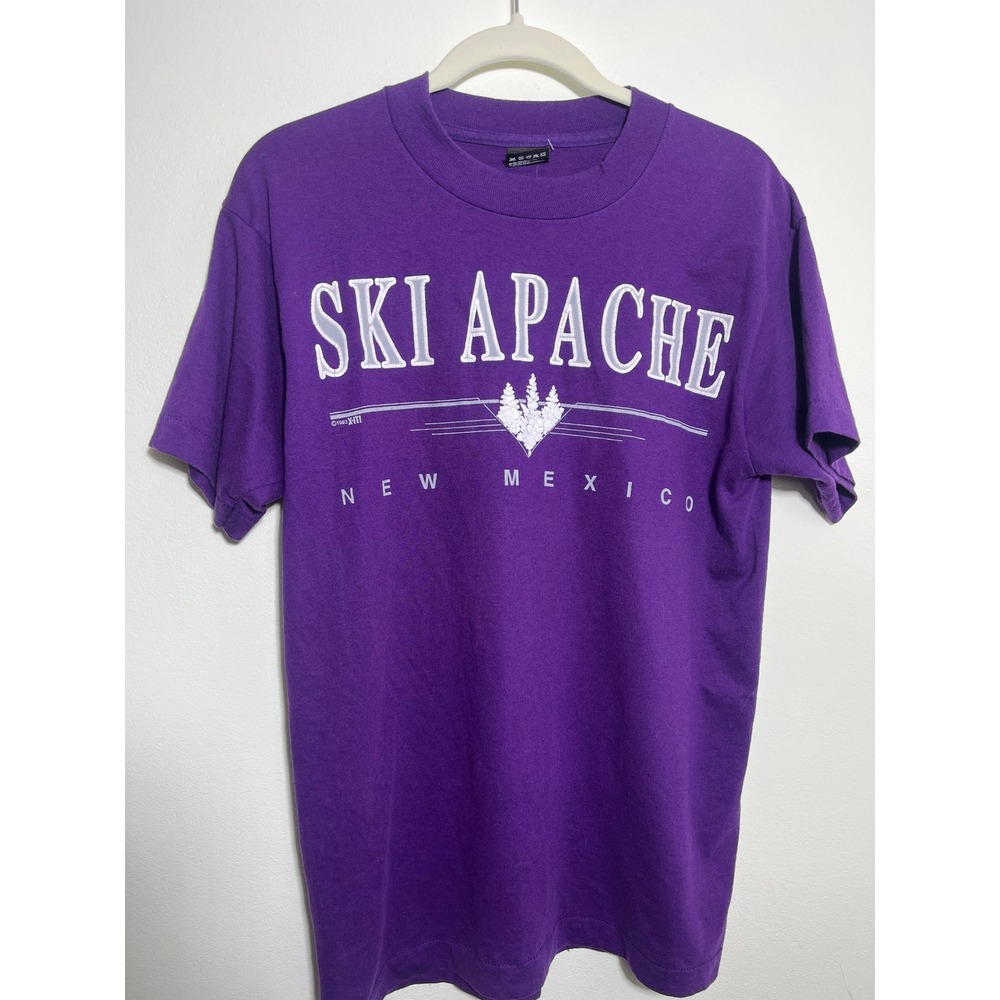 Vintage 1993 Ski Apache New Mexico T Shirt Purple Fruit of the Loom USA‎ Mens